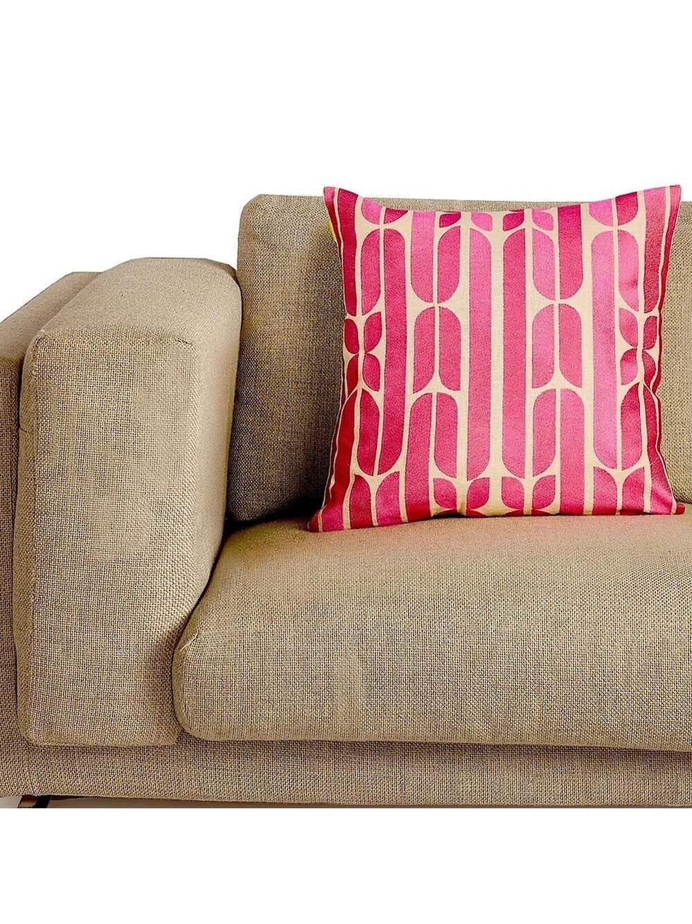 Trina Turk Palmdale Pink Embroidered Pillow New - Picture 2 of 5